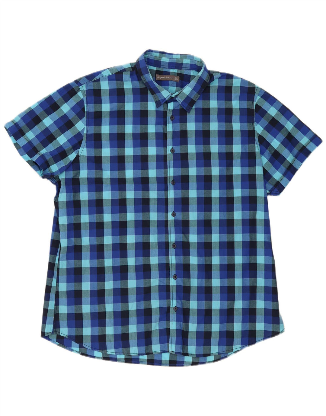 Angelo Litrico muška košulja kratkih rukava veličina 45/46 2XL plava gingham