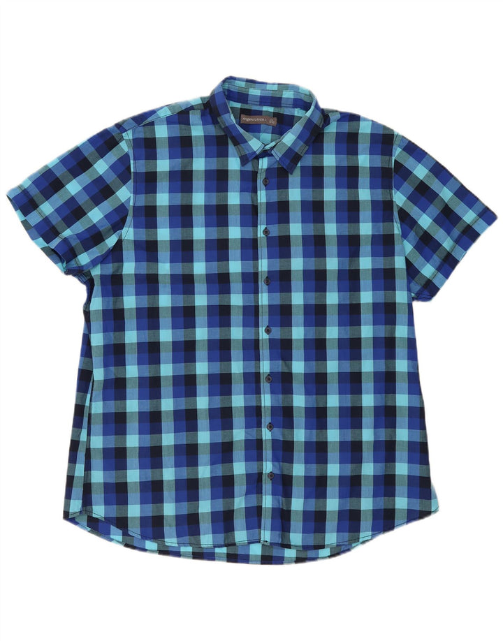 Angelo Litrico muška košulja kratkih rukava veličina 45/46 2XL plava gingham