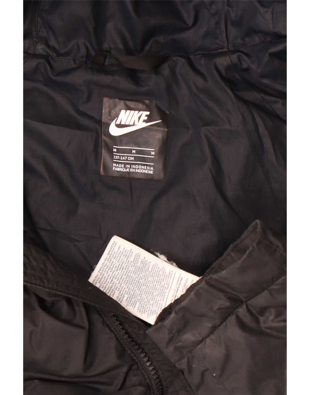 Nike Boys Hooded Padded Jacket 10-11 Years Medium Black Polyester