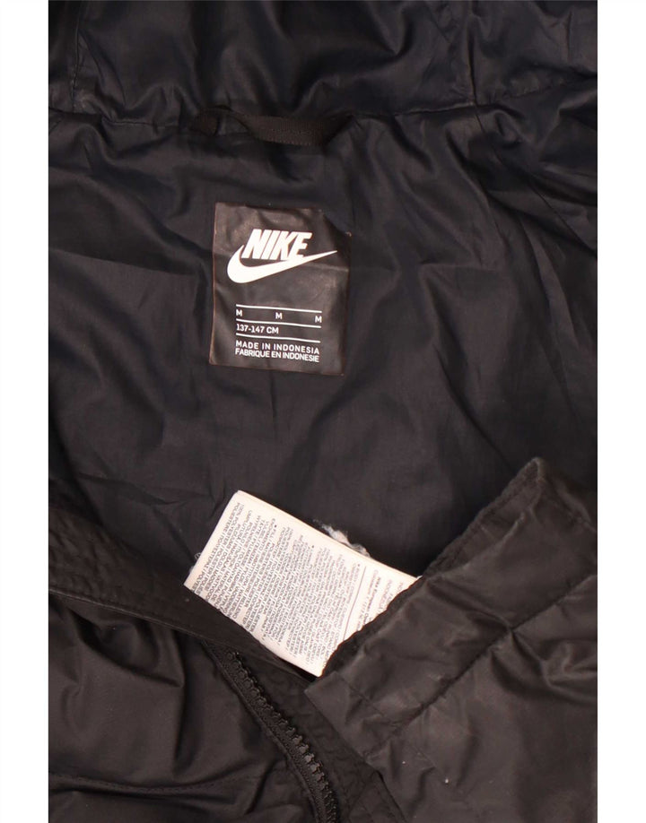 Nike Boys Hooded Padded Jacket 10-11 Years Medium Black Polyester