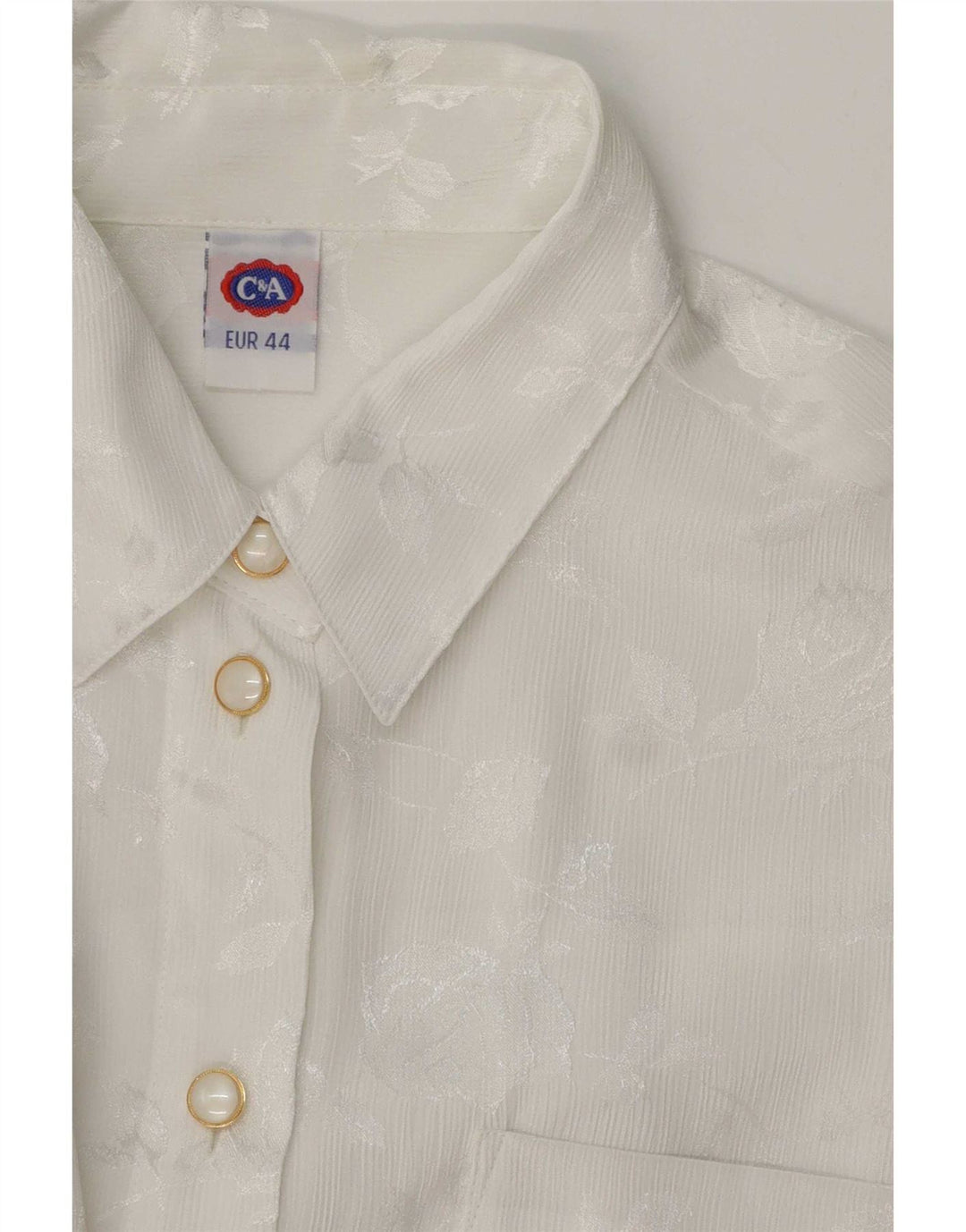 C&A ženska košulja bluza EU 44 XL bijeli cvjetni poliester