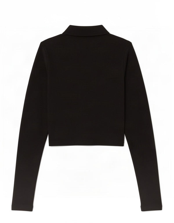 Zara ženska polo majica dugih rukava UK 12 srednje crna