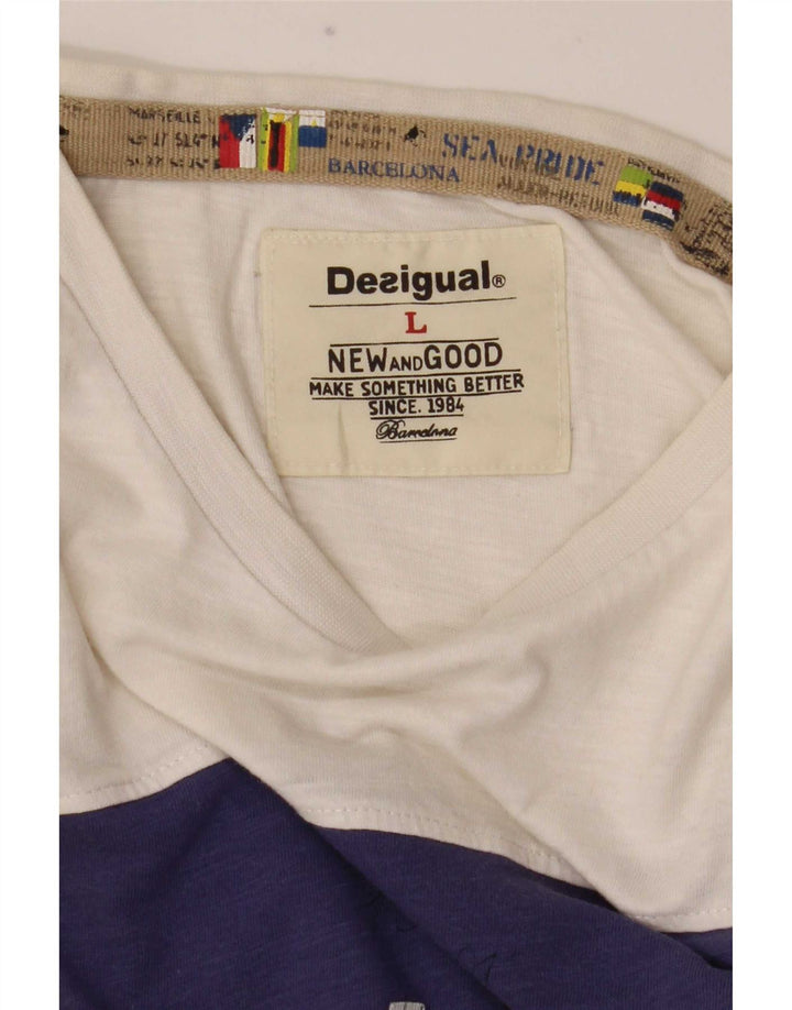 Desigual muška majica s grafičkim motivima, velika bijela boja