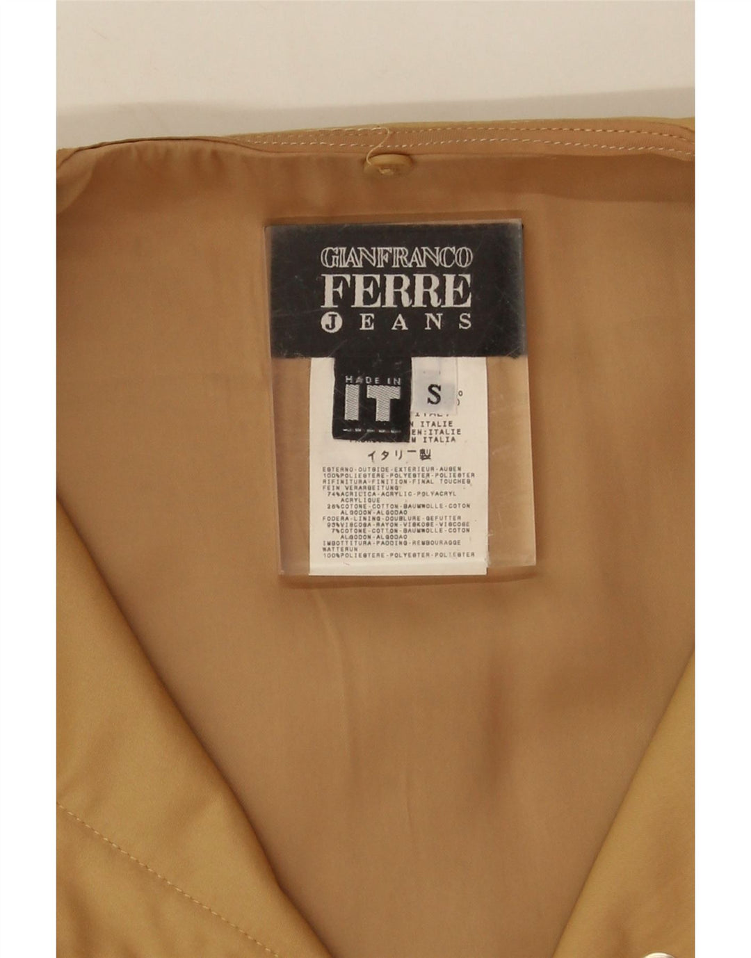 Gianfranco Ferre ženski preveliki kaput UK 10 Small Beige Acrylic