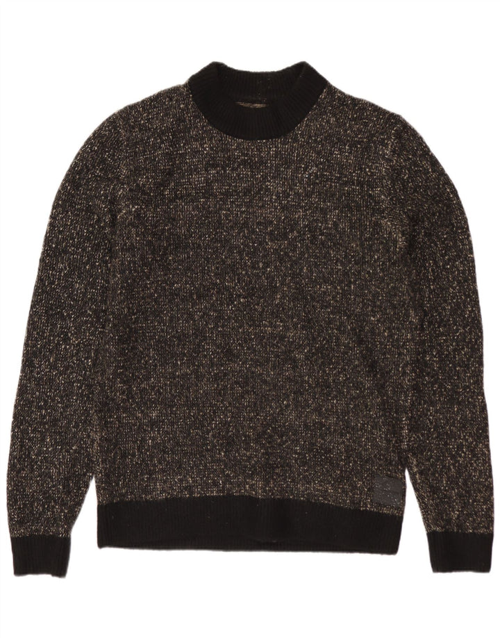 JACK & JONES muški džemper s okruglim izrezom Srednji crni pjegavi poliester