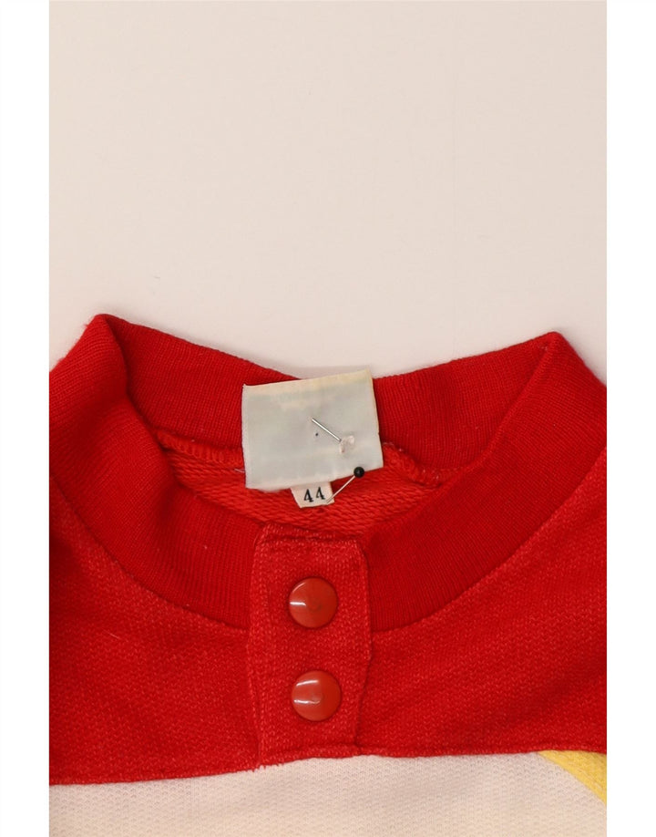 Vintage ženski džemper s dugmadima i izrezom IT 44 srednje bijele boje