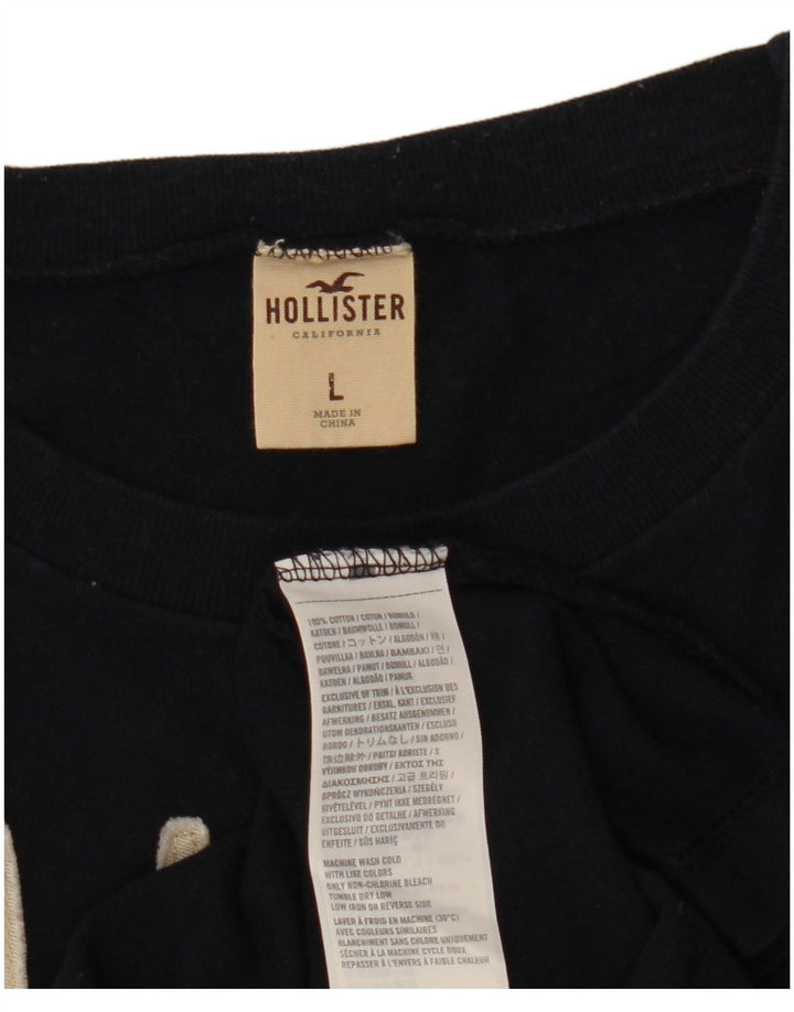 Hollister muška grafička majica dugih rukava, veliki crni pamuk
