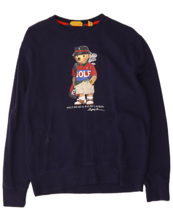 Polo Ralph Lauren muška majica s motivima srednje plave boje pamuka