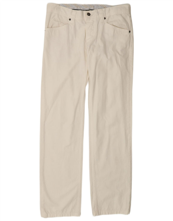 DOLCE & GABBANA Muške ravne traperice W34 L32 Bijeli pamuk