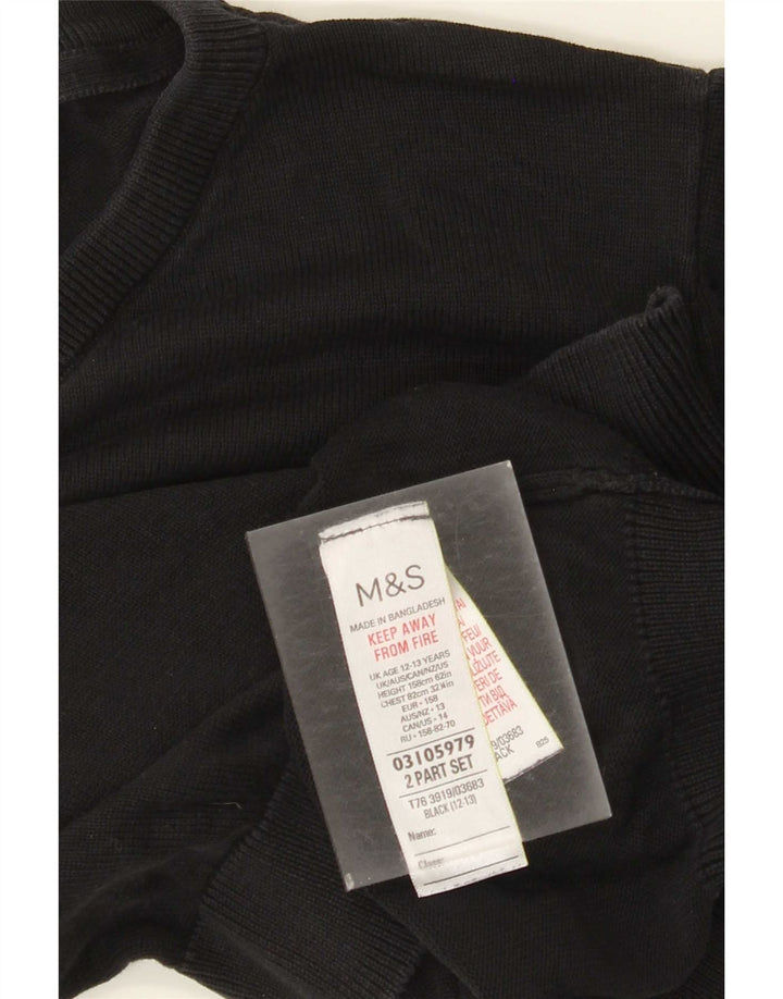 Džemper Marks & Spencer za dječake, 12-13 godina, crni pamuk
