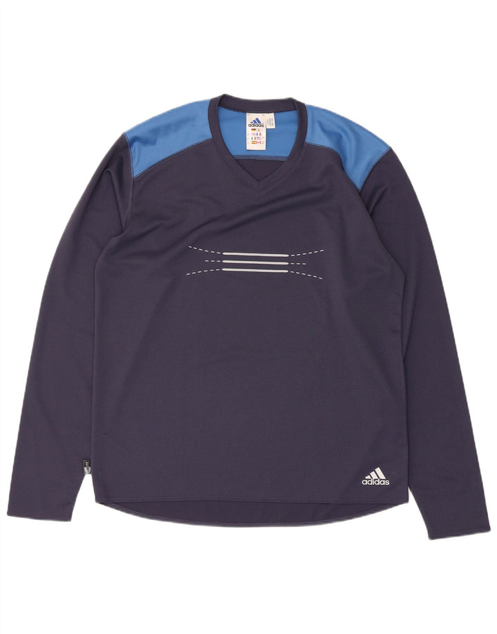 Adidas muška majica Climalite Graphic s dugim rukavima srednje tamnoplave boje