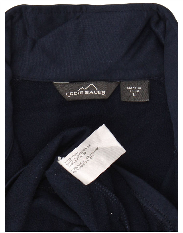 EDDIE BAUER Muška majica s izrezom s patentnim zatvaračem, veliki tamnoplavi poliester