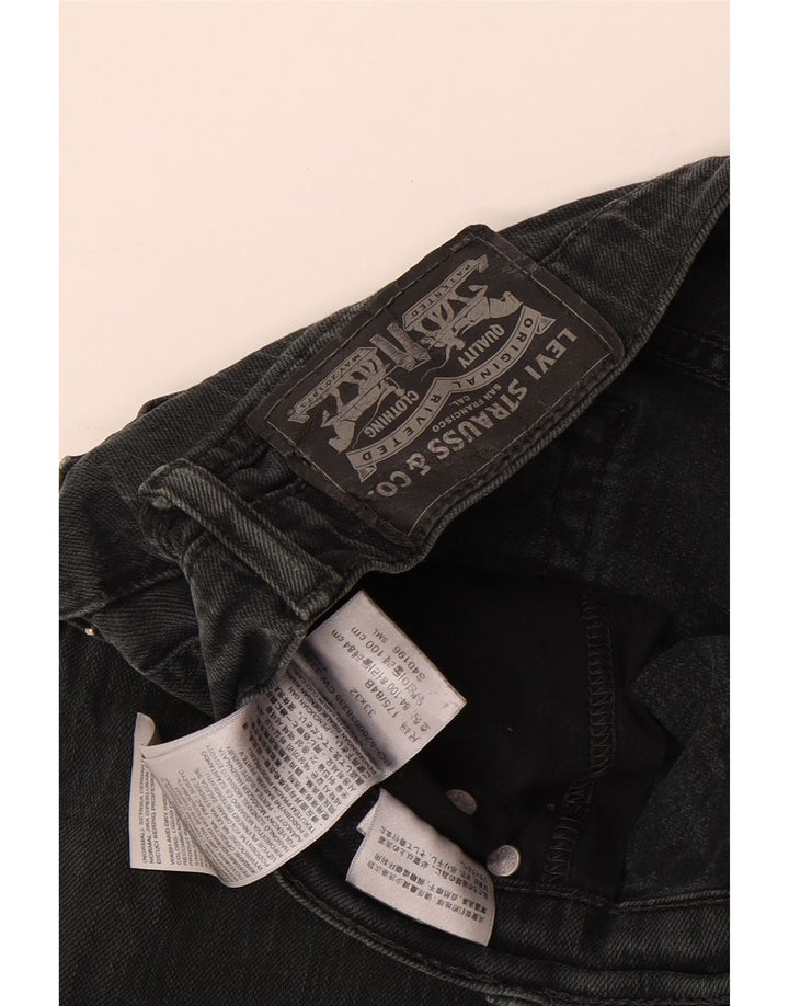 Levi's muške ravne traperice s oštećenjem W33 L32 crni pamuk