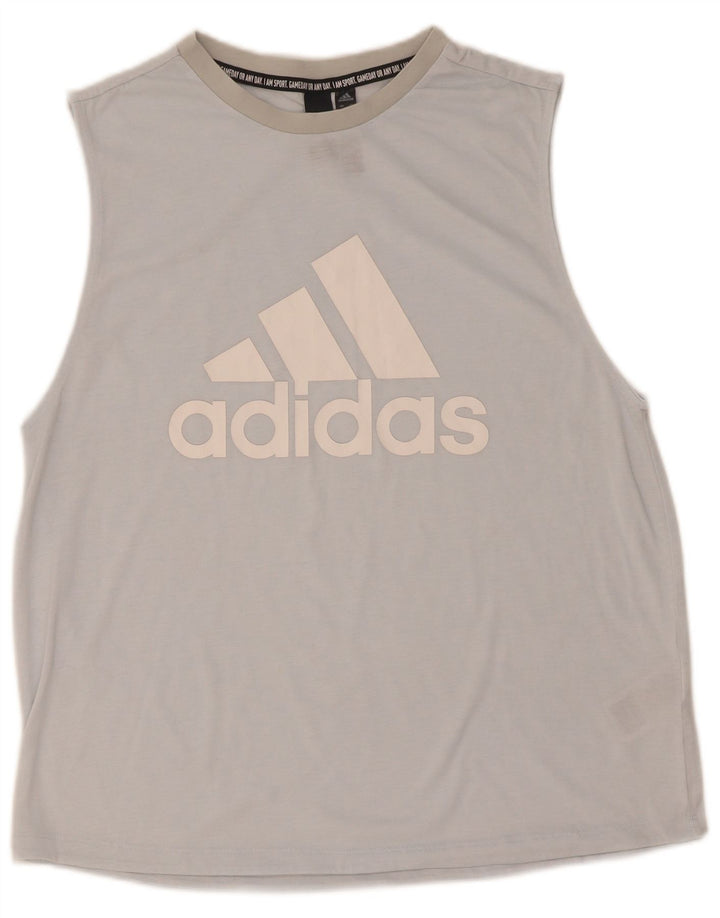 Adidas ženski grafički prsluk UK 12/14 srednje plavi poliester