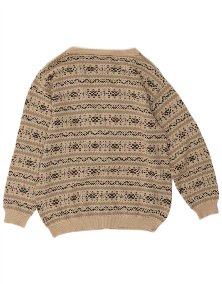 Vintage ženski kardigan džemper UK 14 srednje sivi Fair Isle