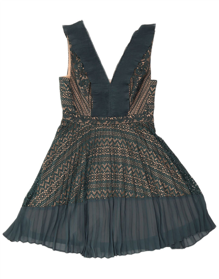 FRENCH CONNECTION Ženska haljina A-kroja bez rukava UK 12 Srednje zelena