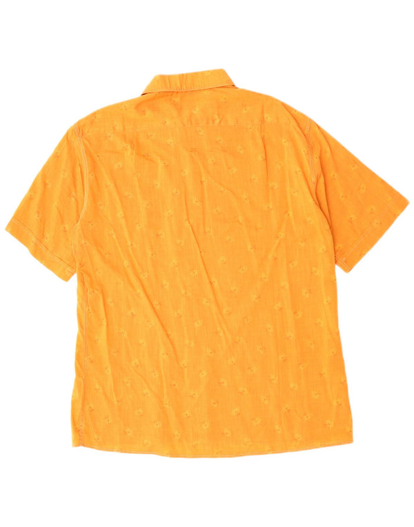 Vintage muška velika narančasta cvjetna košulja kratkih rukava