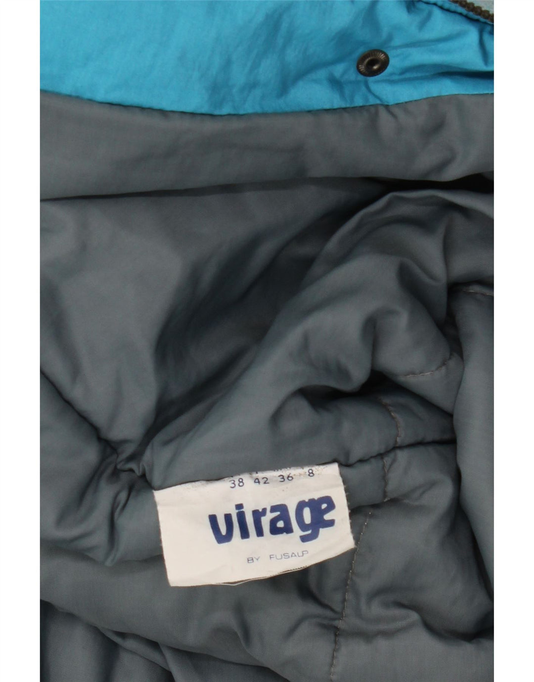 VINTAGE Ženska vjetrovka s apstraktnim uzorkom IT 42 srednje plava