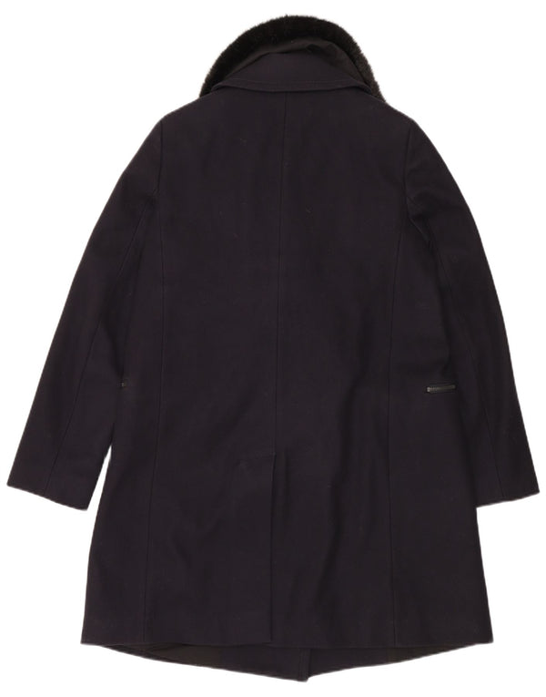 French Connection ženski kaput UK 12 srednje tamnoplava djevičanska vuna