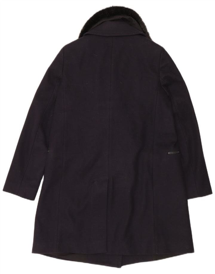 French Connection ženski kaput UK 12 srednje tamnoplava djevičanska vuna