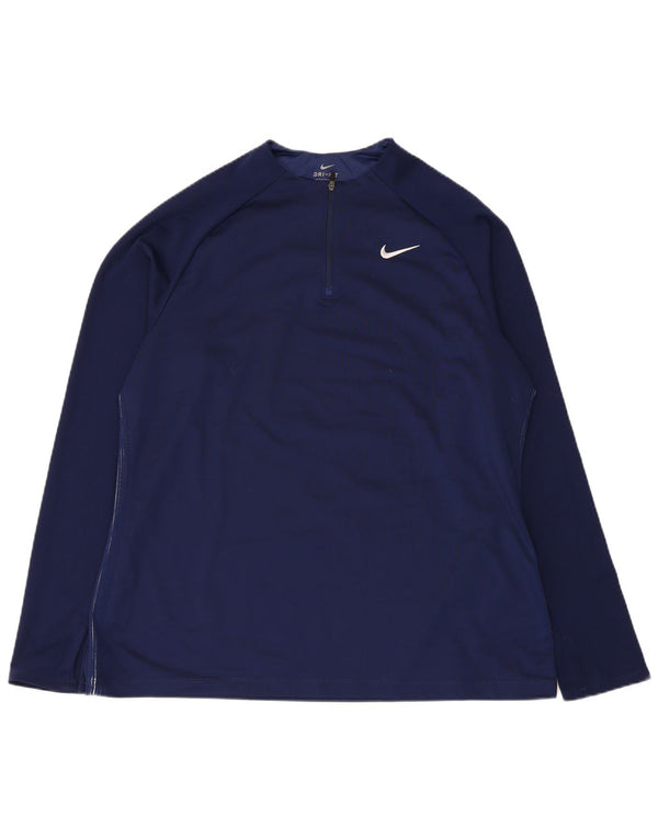 Nike Dri Fit majica s patentnim izrezom i gornji dio trenirke XL tamnoplavi poliester