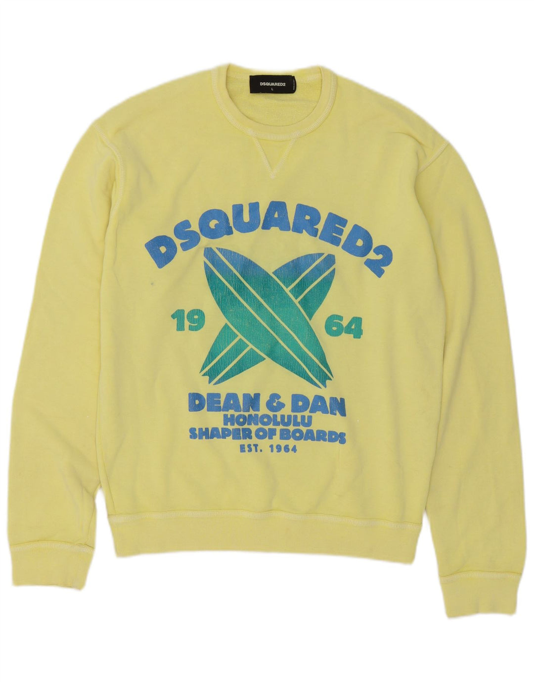 Dsquared2 muška majica s grafičkim motivima, veliki žuti pamuk