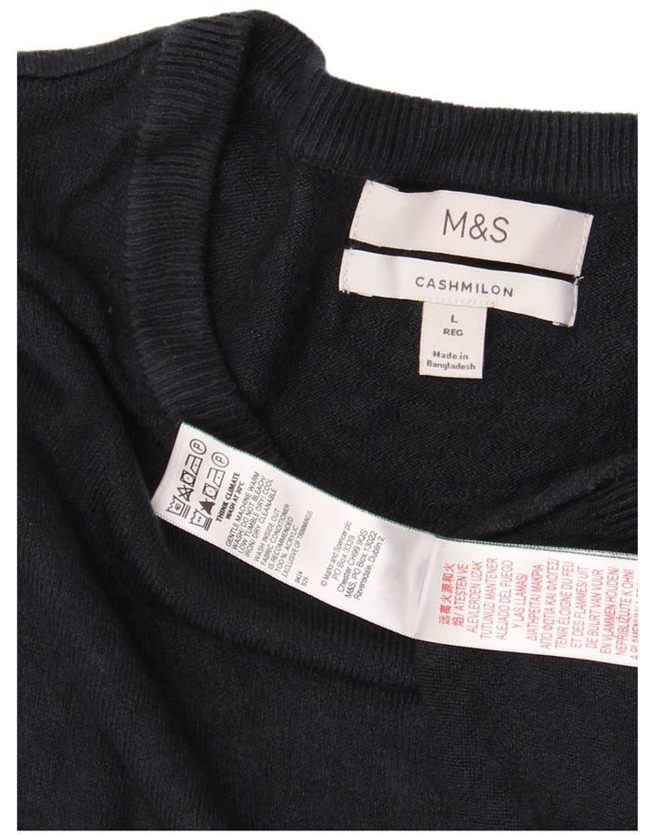 MARKS & SPENCER Muški džemper s okruglim izrezom Veliki tamnoplavi akril