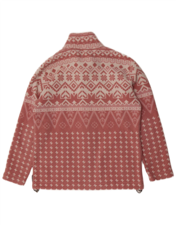 F.LLI Campagnolo ženska jakna od flisa UK 16 veliki ružičasti geometrijski poliester