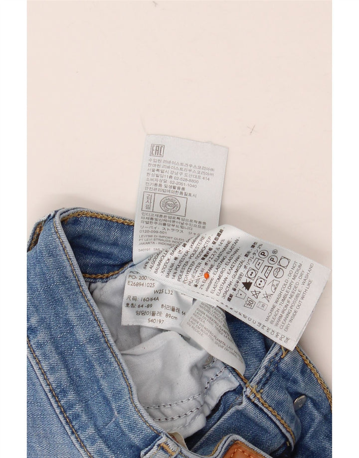 LEVI'S Ženske lepršave traperice visokog struka W25 L32 Plavi pamuk