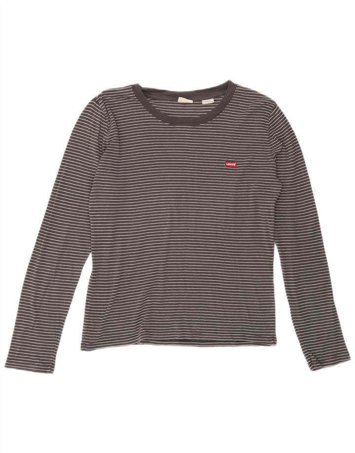 Levi's ženska majica dugih rukava UK 14 pamuk srednje sive pruge