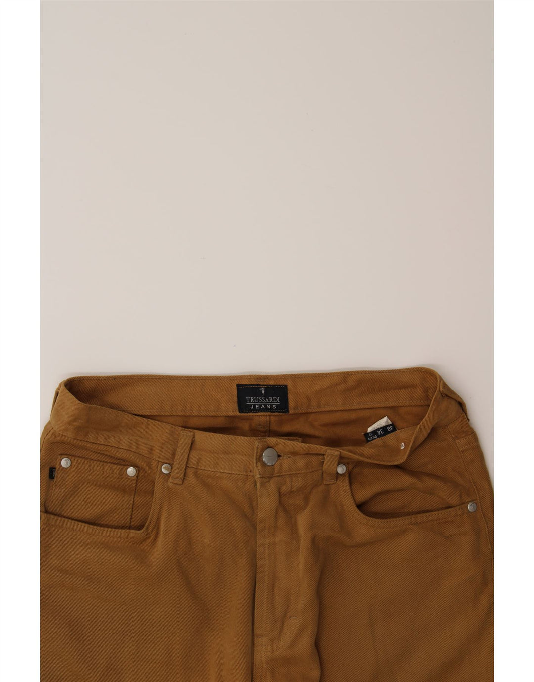 TRUSSARDI Womens Straight Jeans W32 L31 Brown Cotton Vintage Trussardi and Second-Hand Trussardi from Messina Hembry 