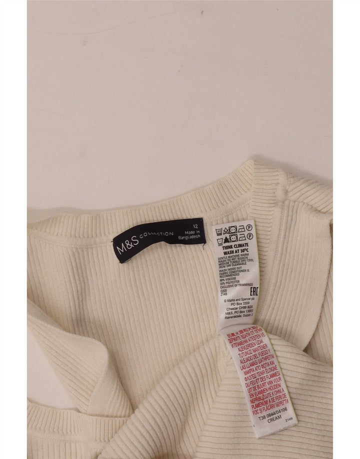 Marks & Spencer ženski kratki prsluk bez rukava UK 12 srednje bijele viskoze