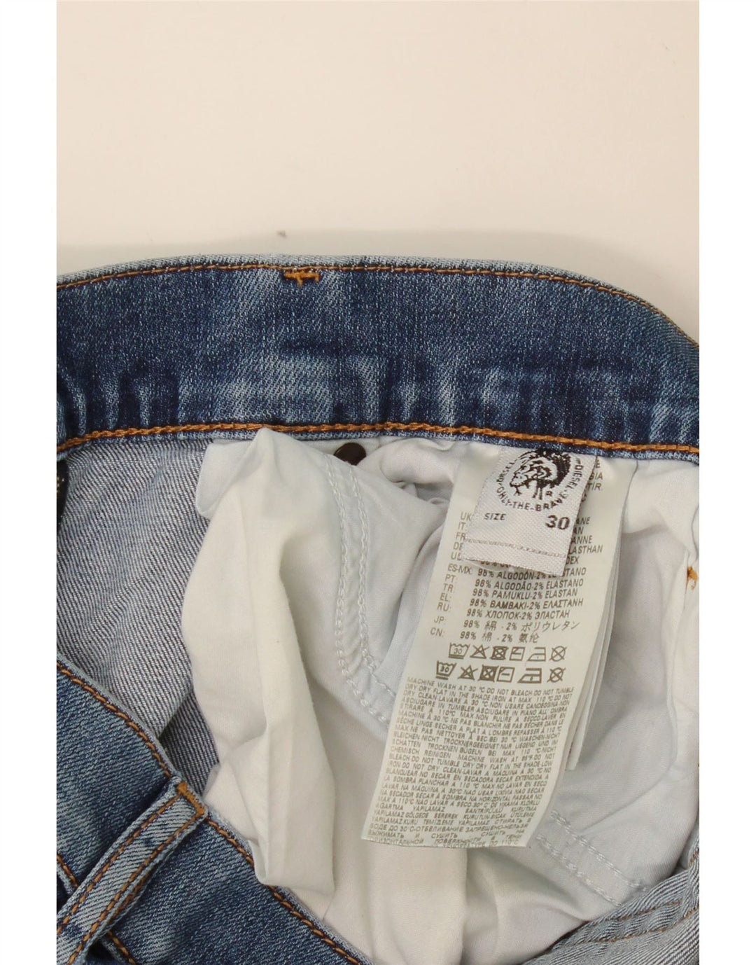 DIESEL Ženske ravne traperice W30 L27 plavi pamuk