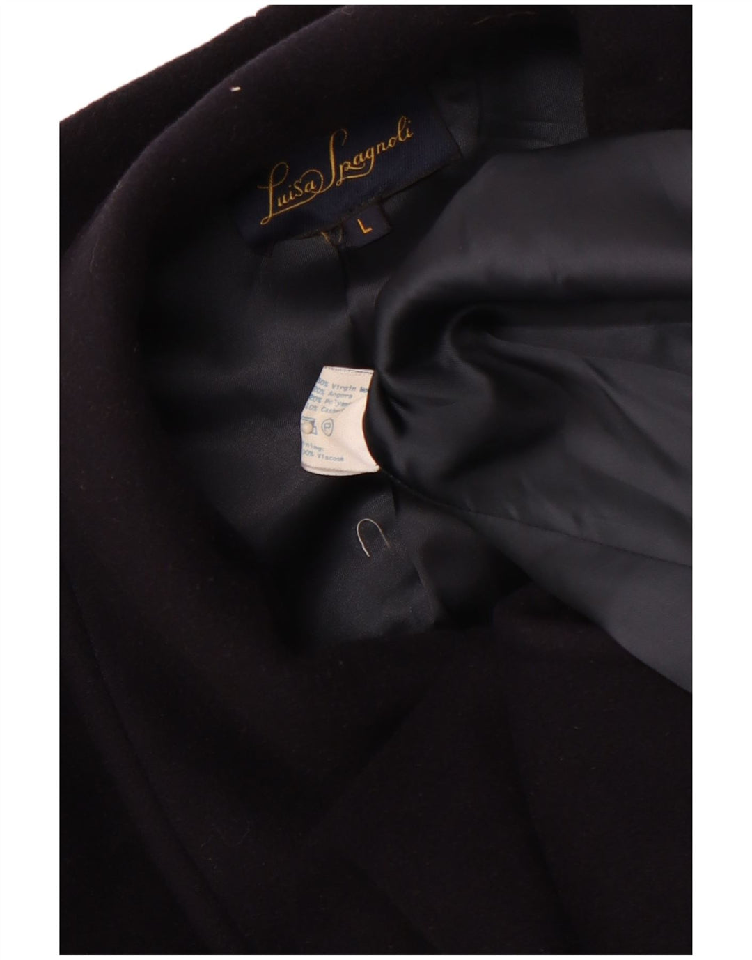 LUISA SPAGNOLI Ženski preveliki kaput UK 16 Veliki tamnoplavi djevičanski vuneni