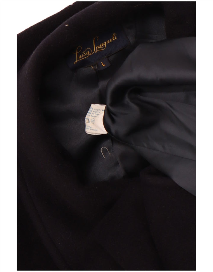 LUISA SPAGNOLI Ženski preveliki kaput UK 16 Veliki tamnoplavi djevičanski vuneni