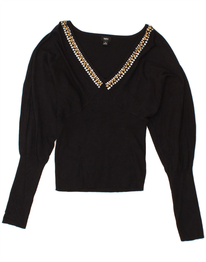 MOSSIMO Womens Blouse Top UK 12 Medium Black Rayon Vintage Mossimo and Second-Hand Mossimo from Messina Hembry 