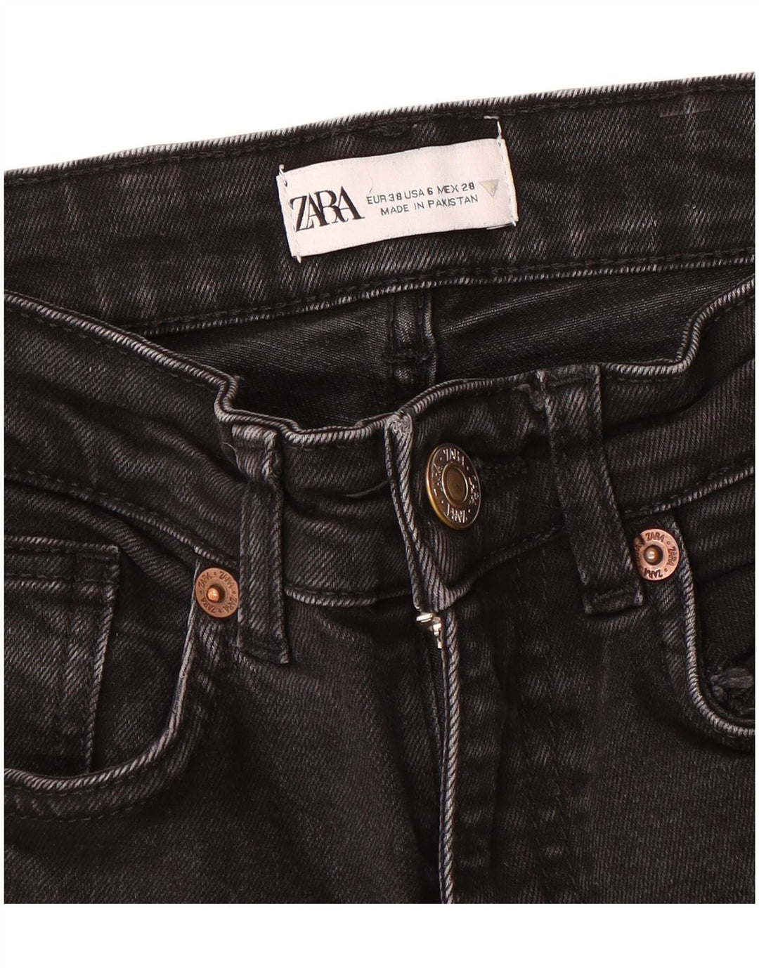 Zara ženske crop bootcut traperice EU 38 male W28 L25 crne