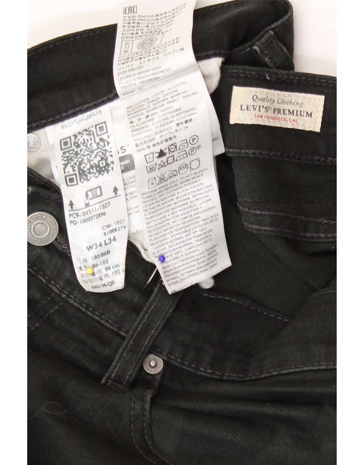 Levi's muške uske traperice W34 L34 crni pamuk