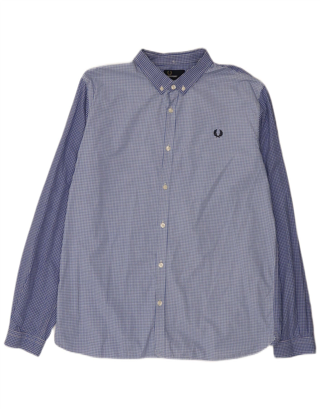 Fred Perry muška uska košulja XL plavi pamuk od ginghama