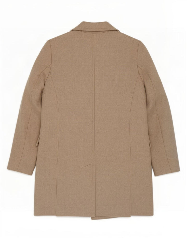 Zara ženski kaput s dvorednim kopčanjem UK 10 Small Beige Wool