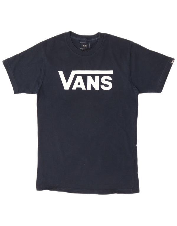 Vans Mens Classic Fit Graphic T-Shirt Top Small Navy Blue Cotton