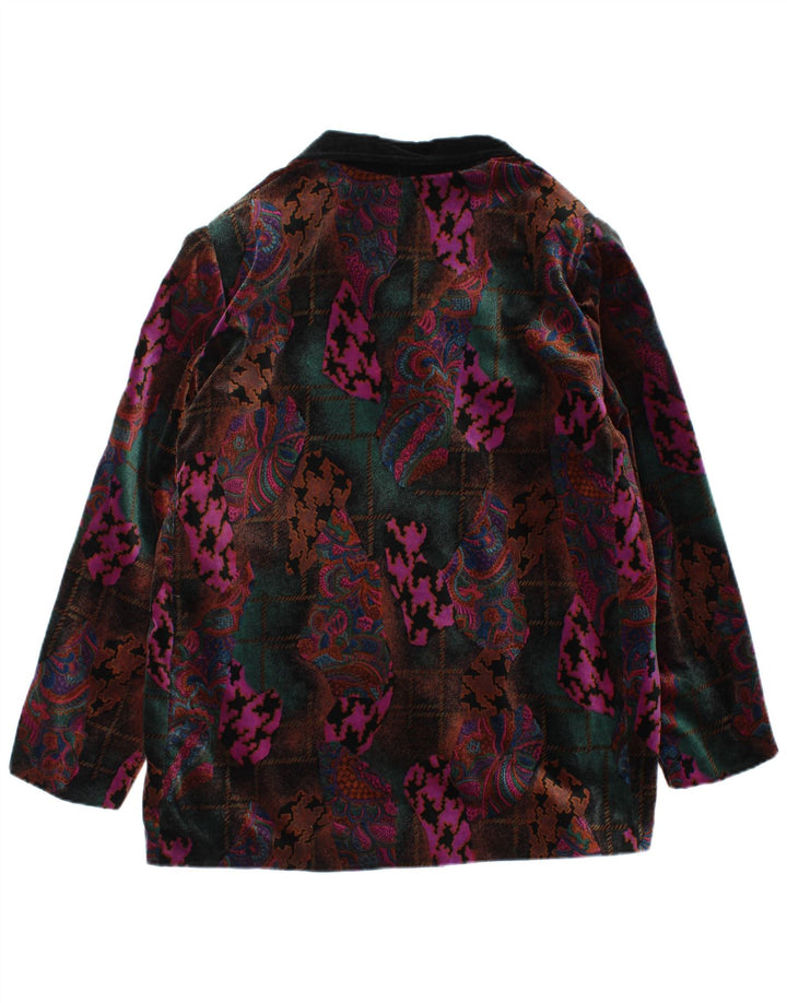 Vintage ženski sako s 5 gumba UK 16 Veliki raznobojni paisley