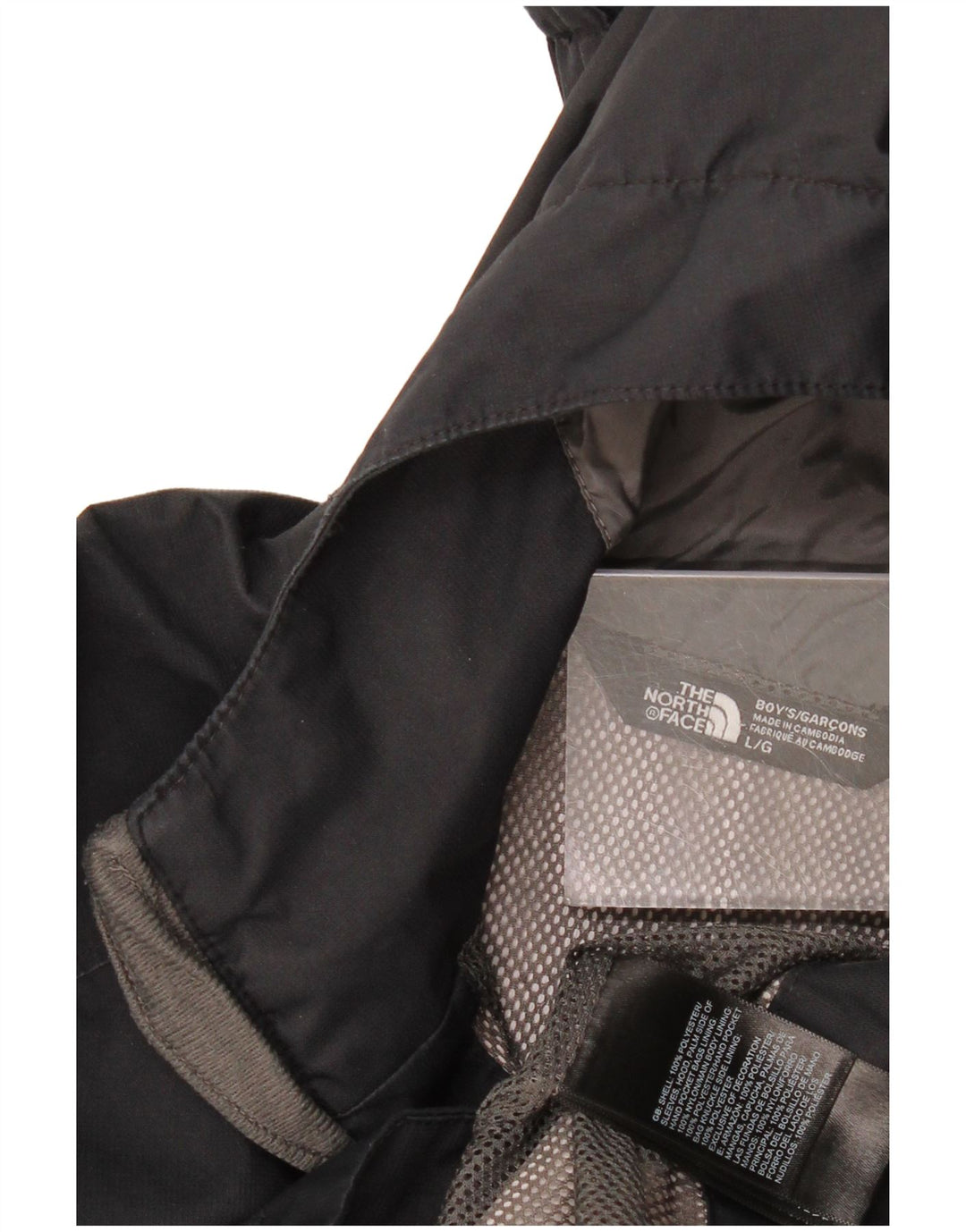 The North Face Boys kišna jakna s kapuljačom 11-12 godina velika crna poliester