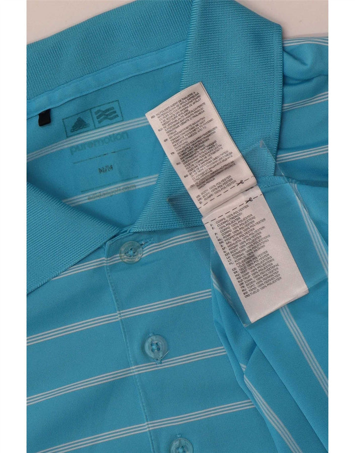 Adidas muška polo majica srednje plave pruge od poliestera