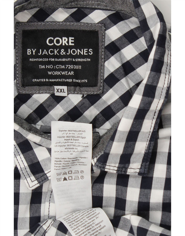 Jack & Jones muška košulja 2XL tamnoplavi pamuk od ginghama
