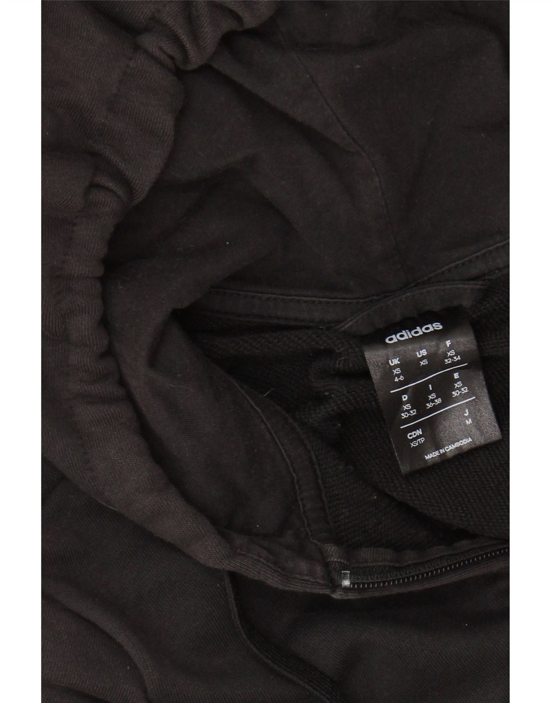 ADIDAS ženski džemper s kapuljačom s patentnim zatvaračem UK 4/6 XS crni