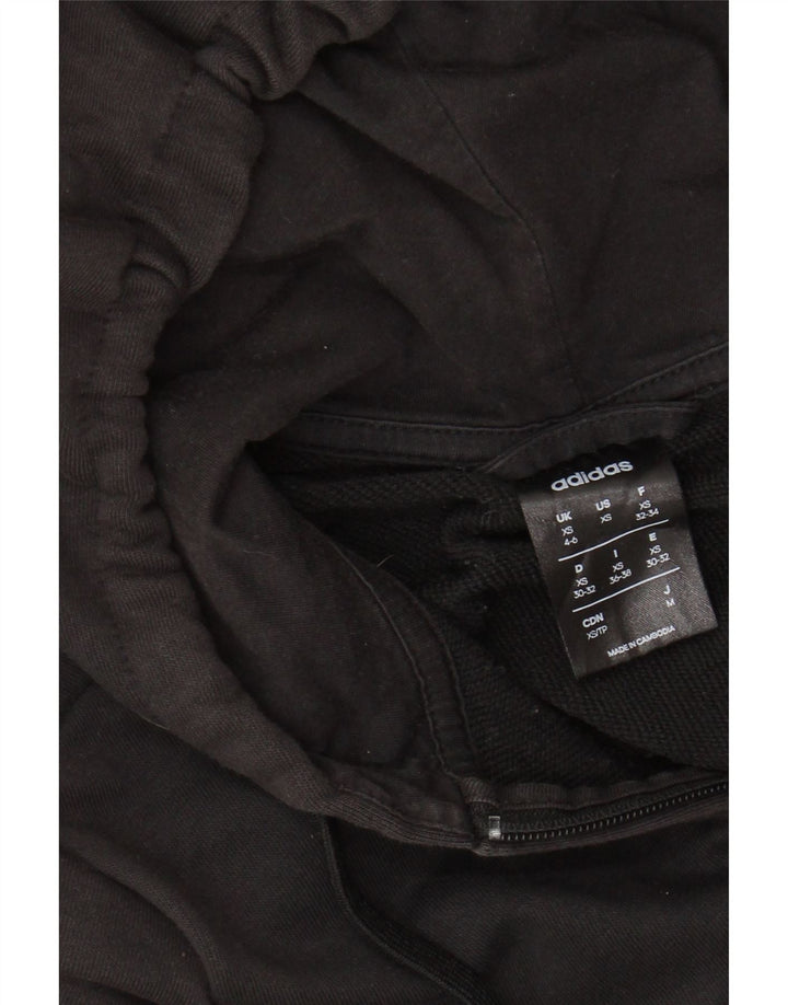 ADIDAS ženski džemper s kapuljačom s patentnim zatvaračem UK 4/6 XS crni