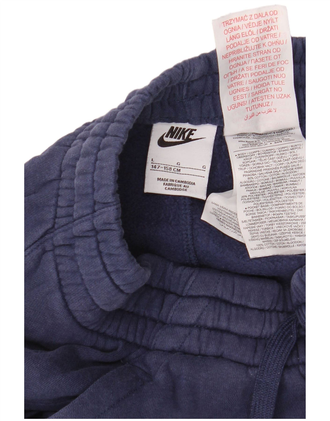 NIKE Trenirka za dječake Hlače za trčanje 12-13 godina Veliki tamnoplavi pamuk