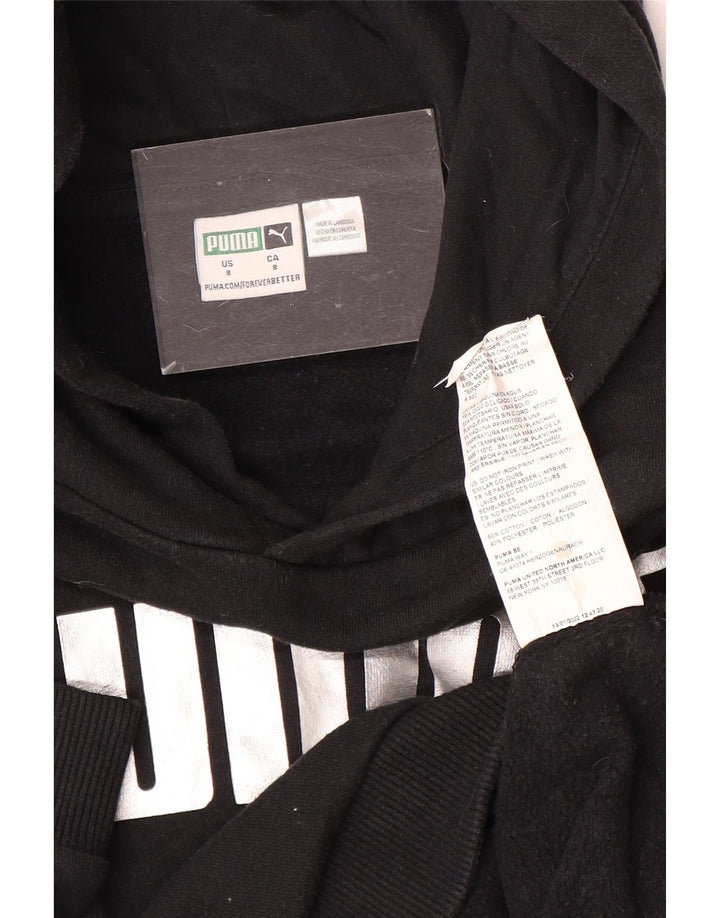 PUMA majica s kapuljačom za djevojčice 7-8 godina, crni pamuk