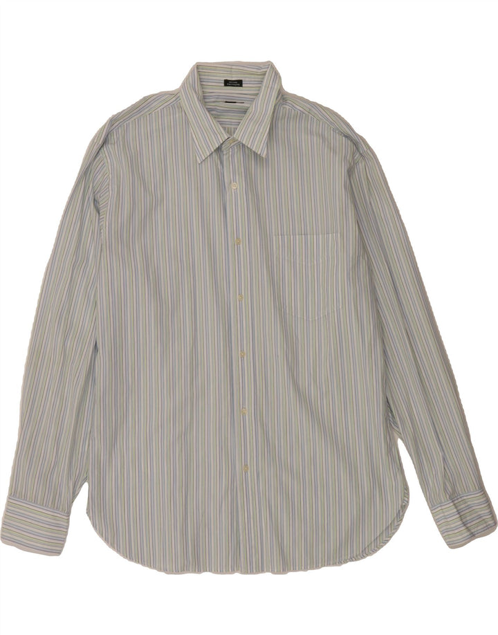 J. CREW Mens Shirt Size 16 1/2 Large Blue Striped Cotton Vintage J. Crew and Second-Hand J. Crew from Messina Hembry 
